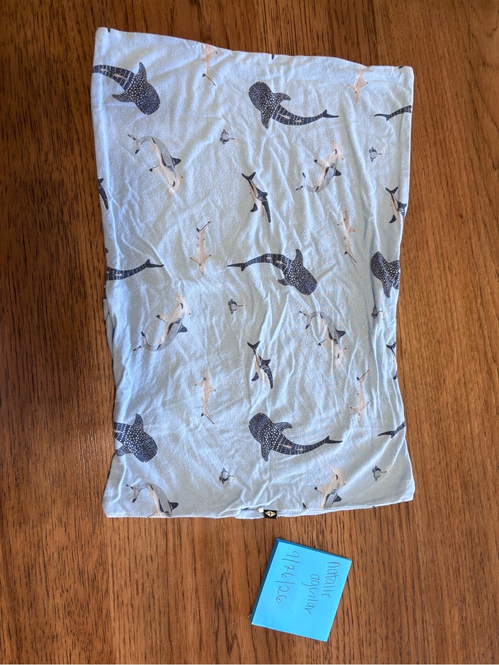 Kyte Baby Blue Shark Toddler Pillowcase and Crib Sheet